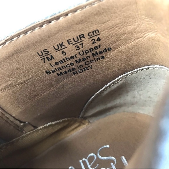 FRANCO SARTO RORY Tan Suede laser cut ankle boots Size 7 booties - Picture 10 of 15